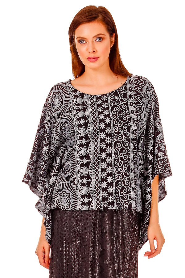 Bluza tul cu broderie P-16